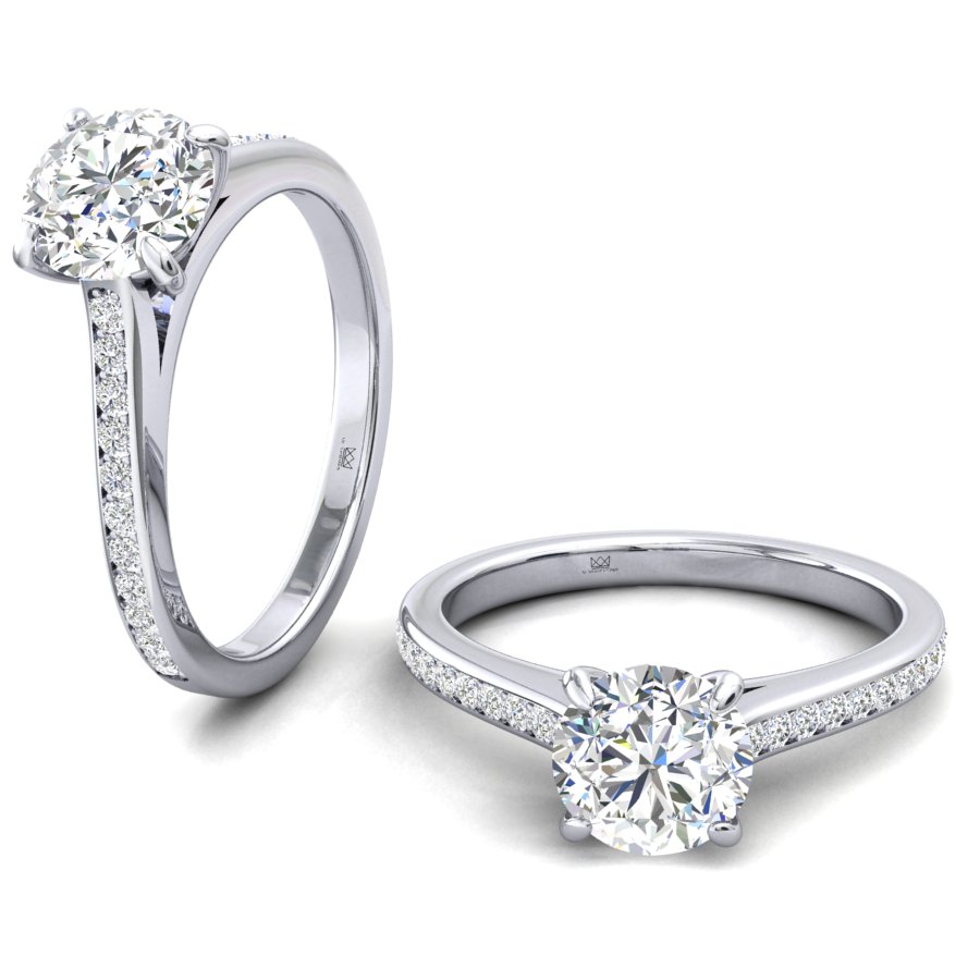 Classic Engagement Ring With Claw Set Round Diamond